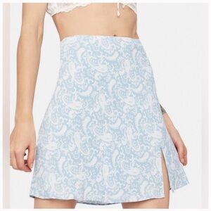 Blue and White Paisley Skirt